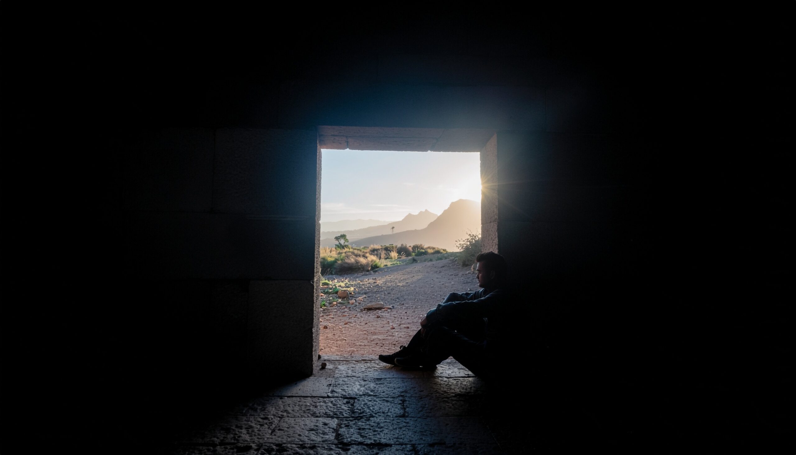A poignant, atmospheric digital art piece depicting isolation and quiet reflection