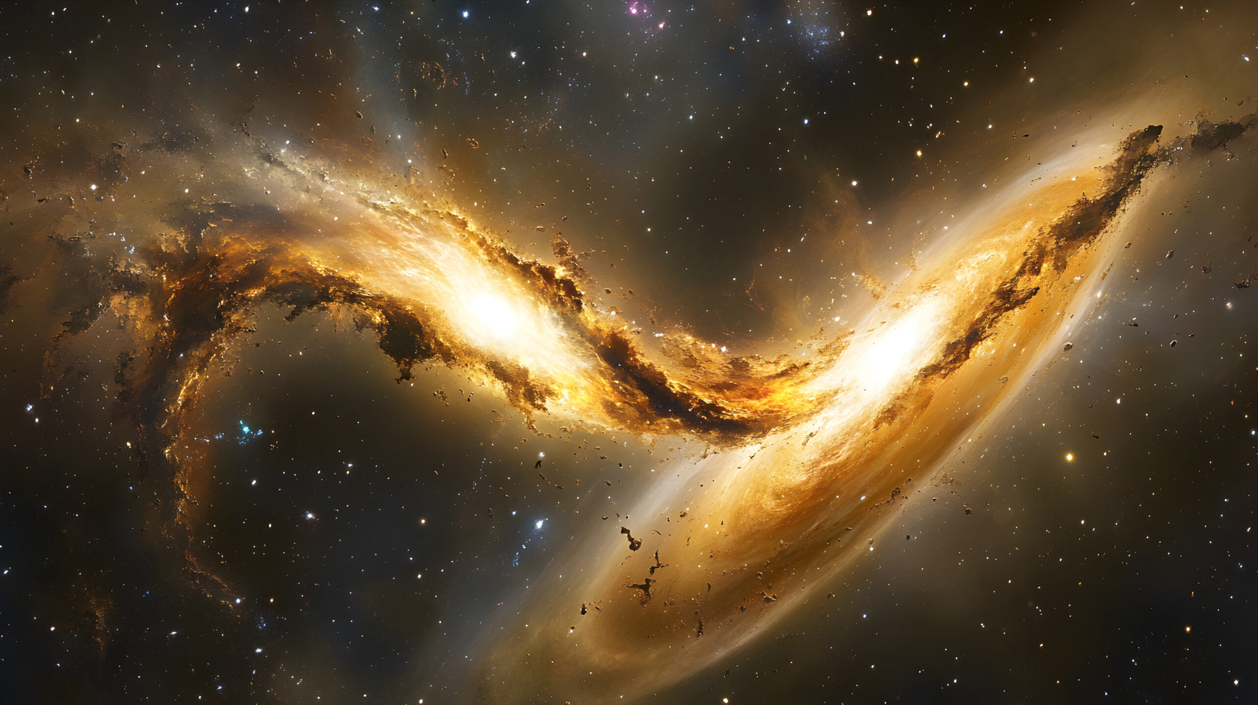 Two galaxies in collision