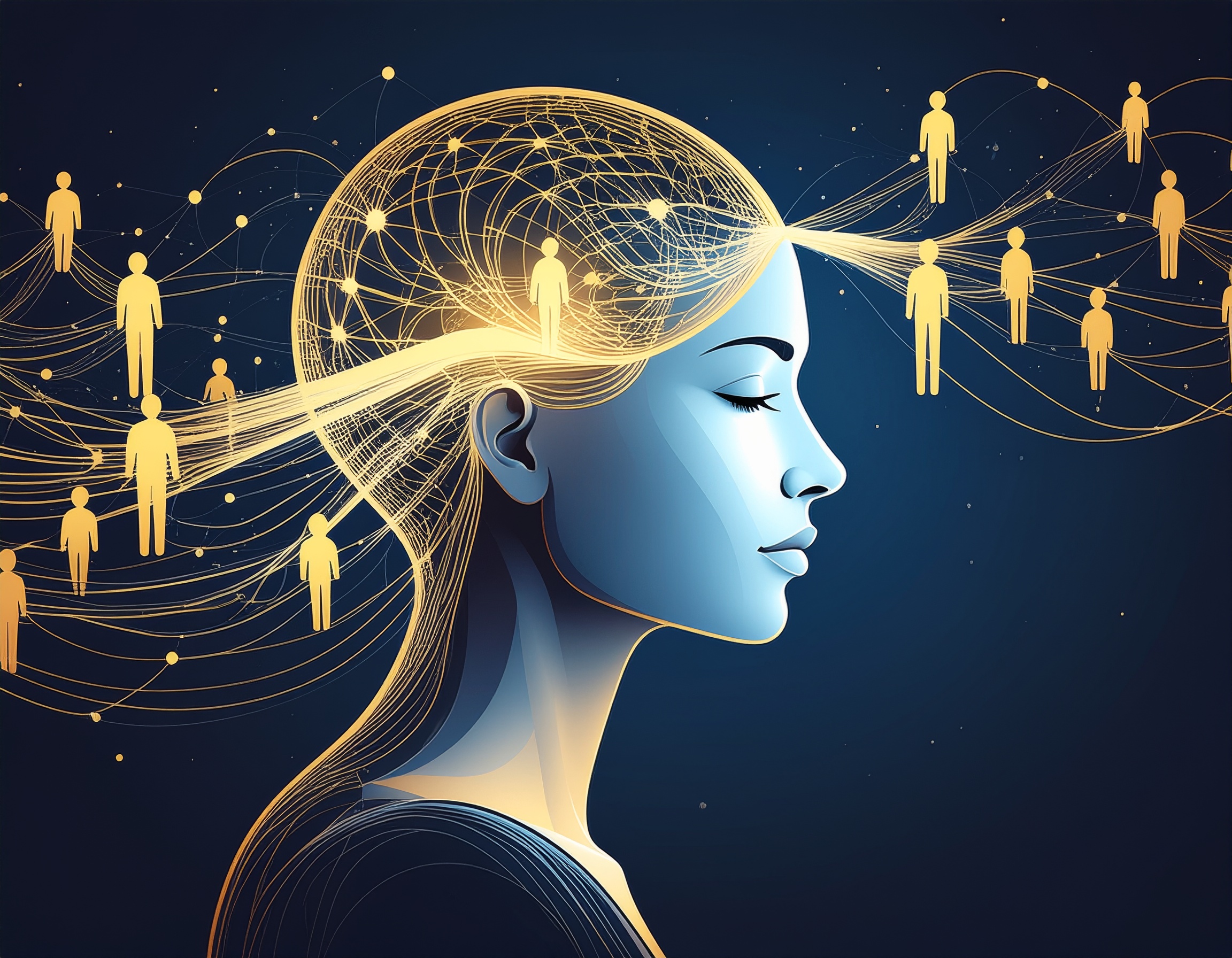 A representation of thoughts and personal relations being ordered by the mind